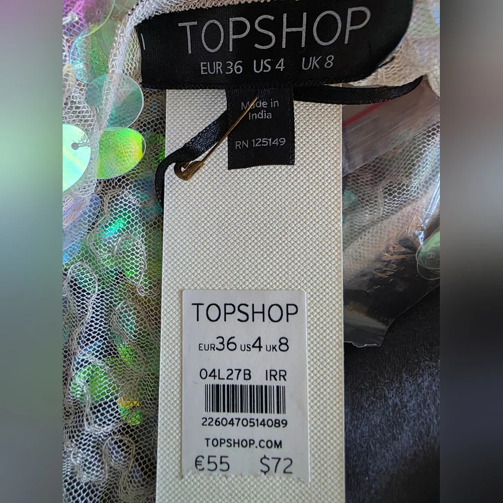 TopShop Iridescent Sequin Top - Picture 9 of 10